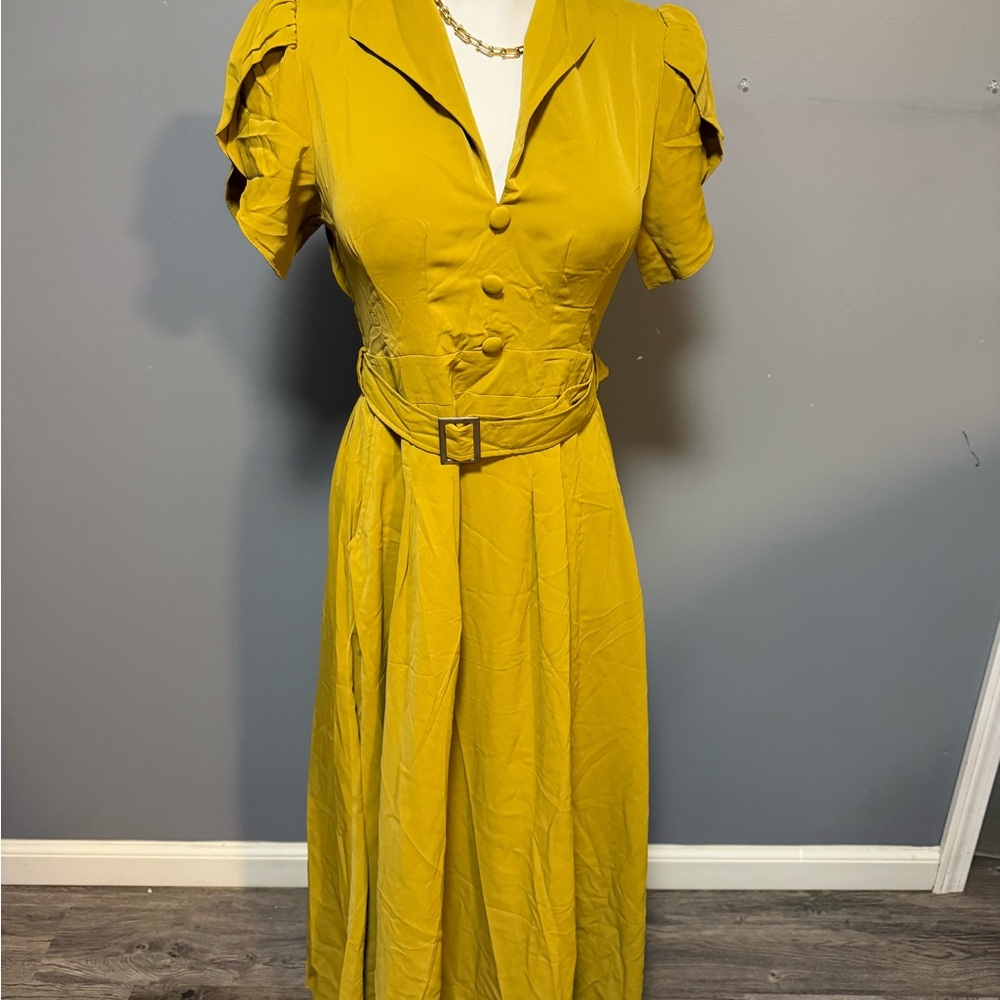 Elegant Mustard Yellow Dress